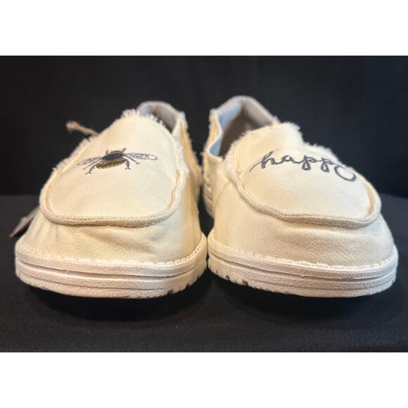 Women’s Hey Dude Lenas, NWT Natural Turtledove, Bee Embroidery, Cork Insole Sz11 - Picture 5 of 12